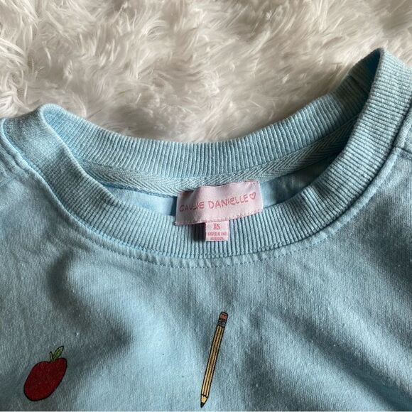 Callie Danielle Outfit Crew Neck Sweatshirt Shorts School Teacher Apple Pencils - Picture 6 of 14